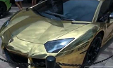 兰博基尼Aventador外观改装金色烤漆