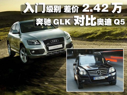 奔驰GLK对比奥迪Q5 入门级别差价2.42万！