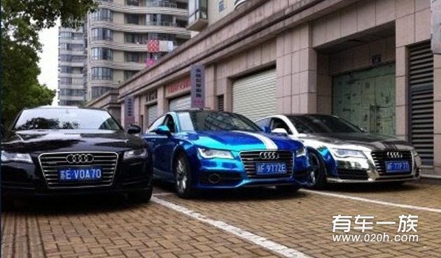 奥迪A7外观电镀改色_改装4出排气 _避震_轮毂