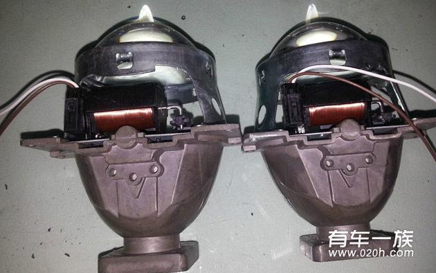 品轩版朗逸改装疝气大灯Q5透镜作业
