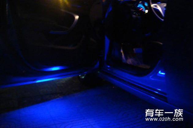 蓝色GS君威改装LED灯及外观内饰装饰