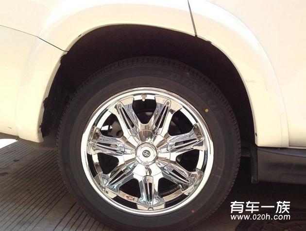 丰田rav4改装18寸镀鉻轮毂邓禄普加宽轮胎 