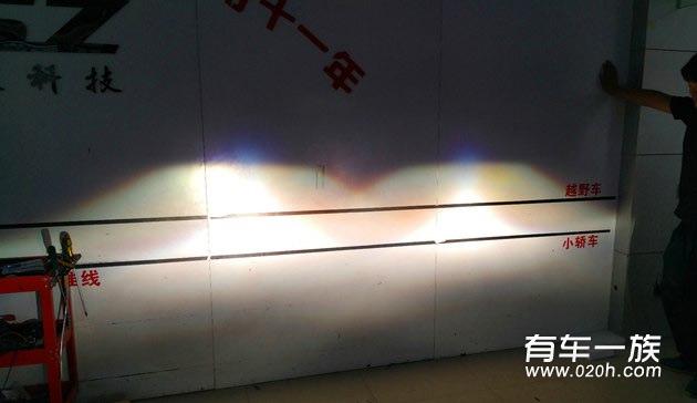 橙色本田XR-V改装海拉5透镜飞利浦疝气大灯 灯光升级作业
