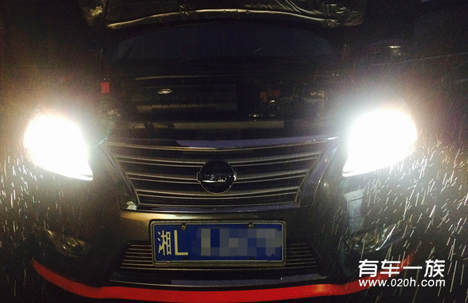 轩逸改装LED远光大灯示宽灯蜡烛灯