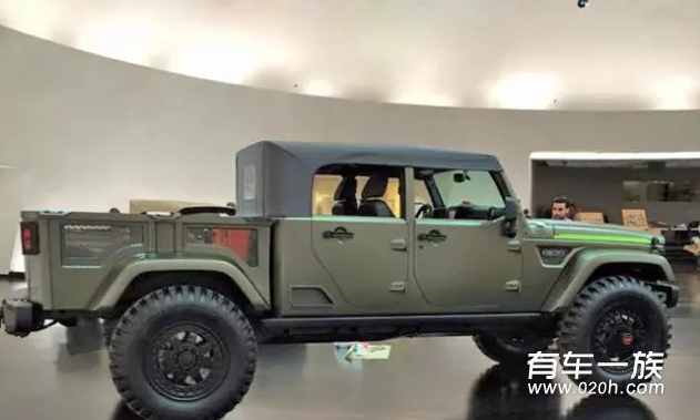 复古风格 Jeep敞篷皮卡概念车实车曝光