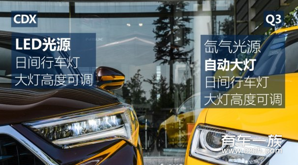 讴歌CDX对比奥迪Q3在外观上更有靓点