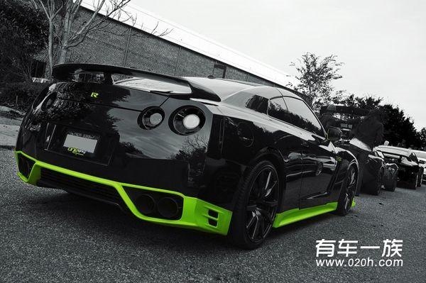 黑加绿的强烈视觉效果 日产GTR外观改装