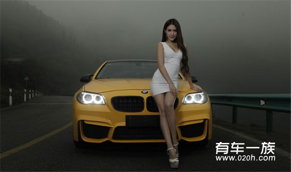 名车配上美女 宝马M5套件改装