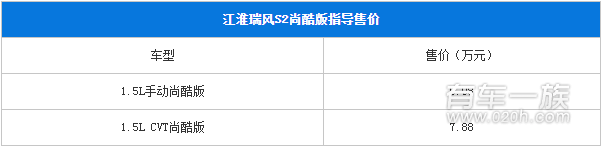江淮瑞风S2尚酷版上市 售价6.98万起