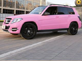 奔驰GLK全车改色 内饰外观粉色改装图